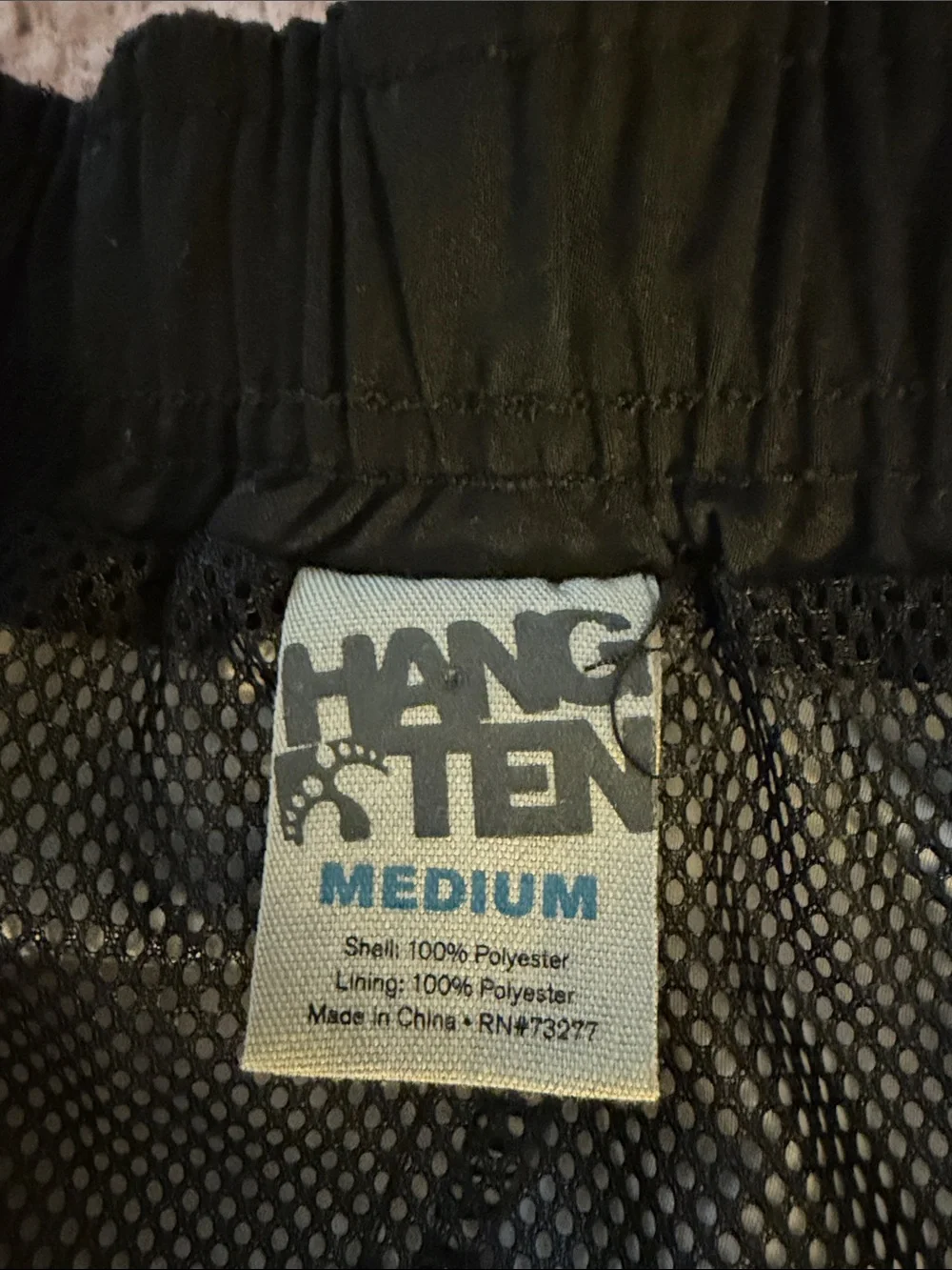 Hang Ten boy’s Black Board Swim Shorts Size Medium.